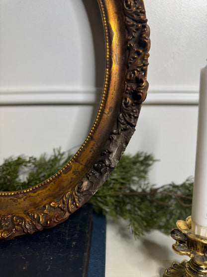 Authentic Antique Ornate Gilt Oval Frame – Rare One-of-a-Kind Piece