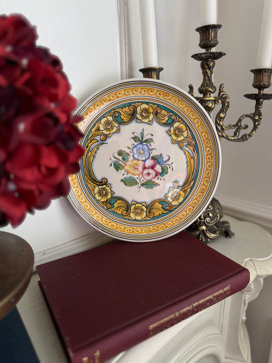 Vintage Hand Painted Portuguese Ceramics Wall Plate
