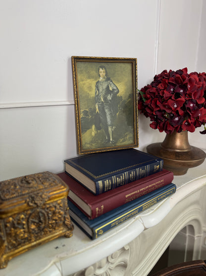 Small Vintage “Blue Boy” Print in Unique Aged Ornate Frame