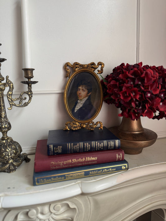 Victorian Picture in Ornate Gold Ribbon Gilt Frame