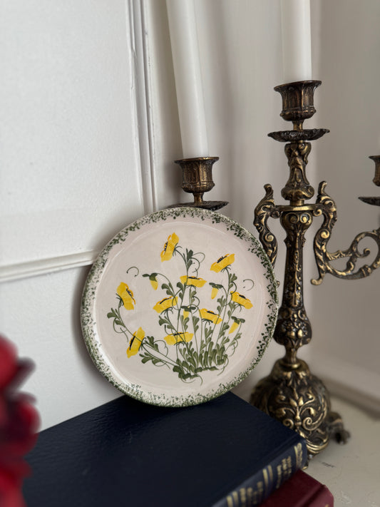 Vintage Hand Painted Ceramics Wall Plate from Cyprus