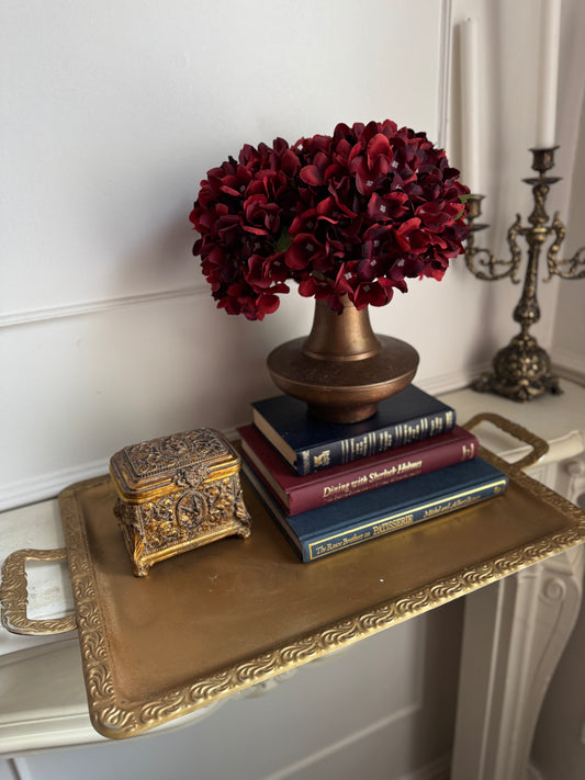 Elegant Serving Accent Gold Plated Metal Tray