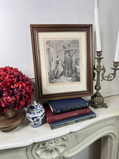 Robert Herdman Signed Engraving – "Antiquary & Lovel" in Antique Frame