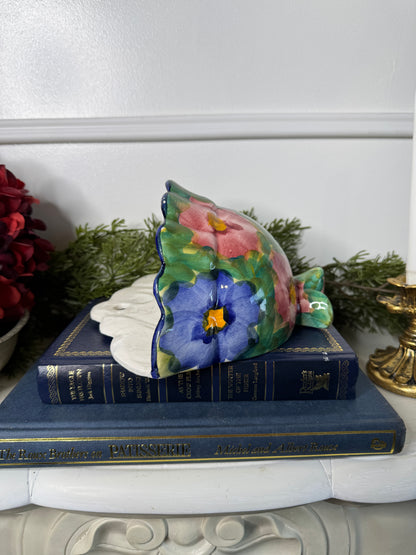 Vintage Handmade Hand-Painted Ceramic Wall Planter / Pot