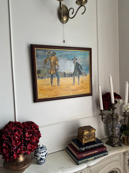 Gunsmoke on the Prairie - Original Oil Painting by N.G. Reynolds