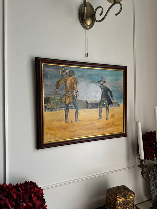 Gunsmoke on the Prairie - Original Oil Painting by N.G. Reynolds
