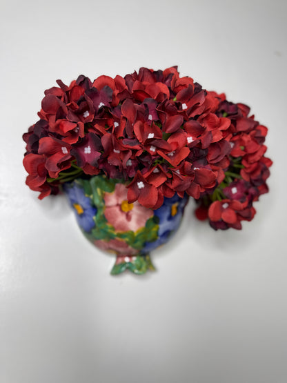 Vintage Handmade Hand-Painted Ceramic Wall Planter / Pot