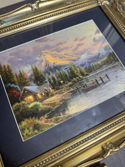 Thomas Kinkade Gallery Wall Set in Ornate Gold Louis-Style Frames