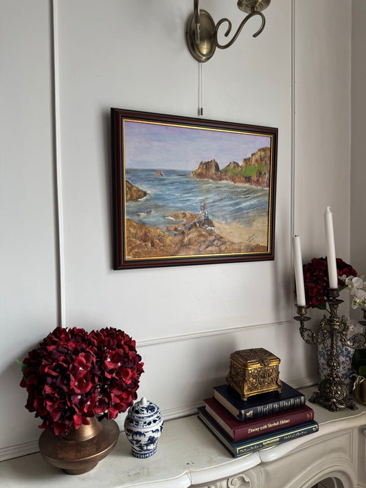 Waves Beneath the Cliffs- Original Oil Painting by N.G. Reynolds