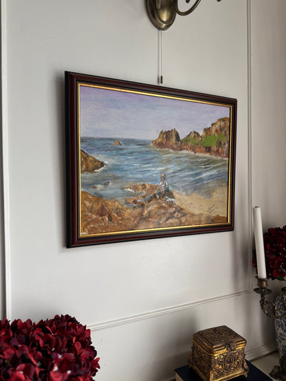 Waves Beneath the Cliffs- Original Oil Painting by N.G. Reynolds