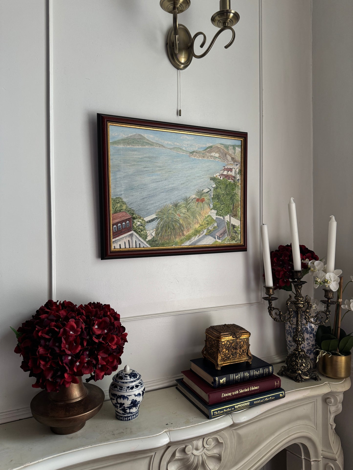 Hilltop Haven by the Blue - Original Oil Painting by N.G. Reynolds