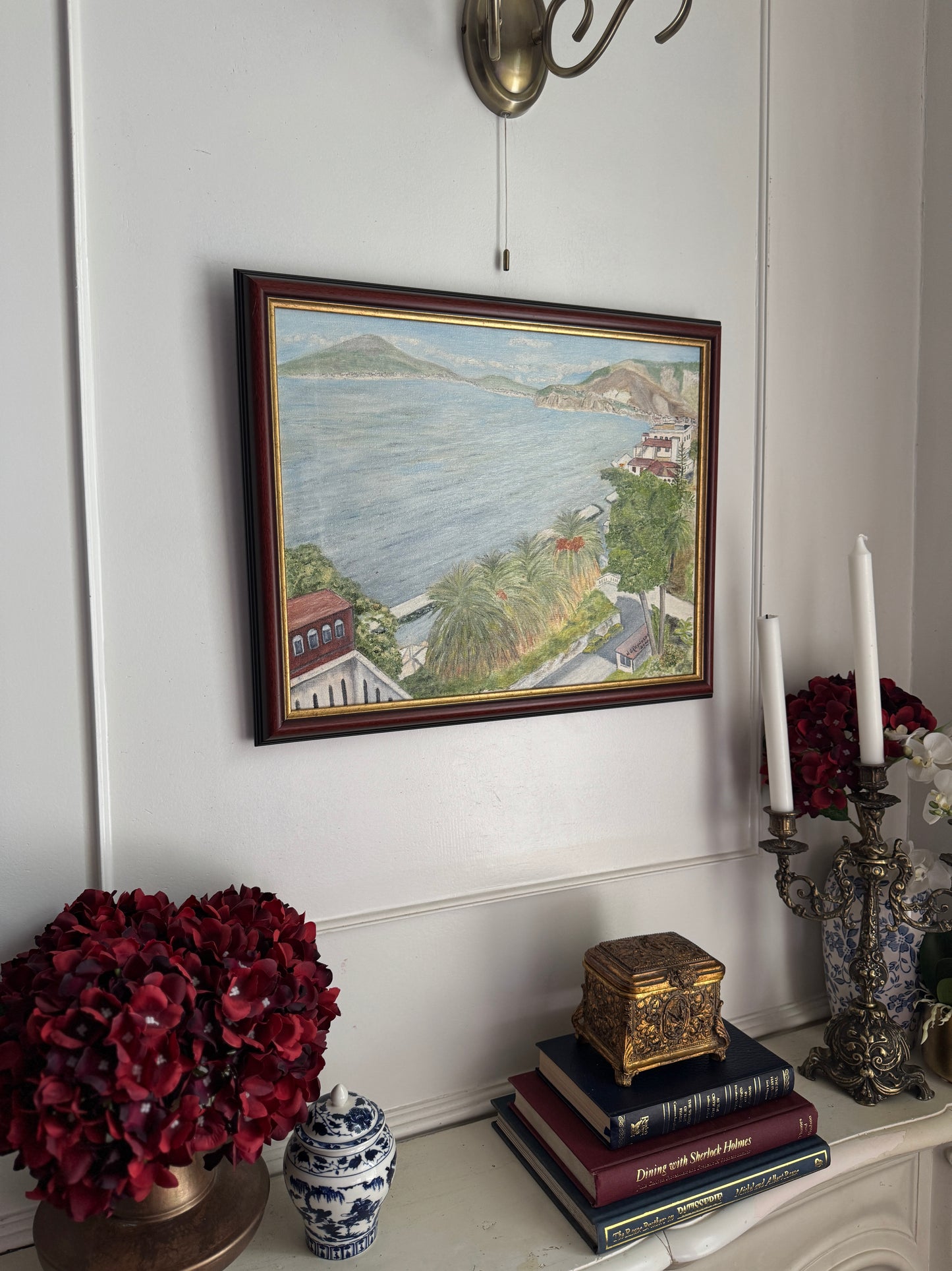 Hilltop Haven by the Blue - Original Oil Painting by N.G. Reynolds