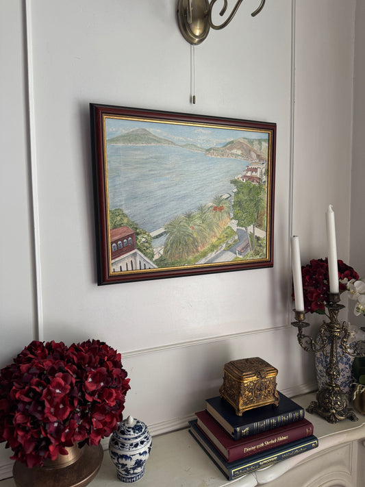 Hilltop Haven by the Blue - Original Oil Painting by N.G. Reynolds