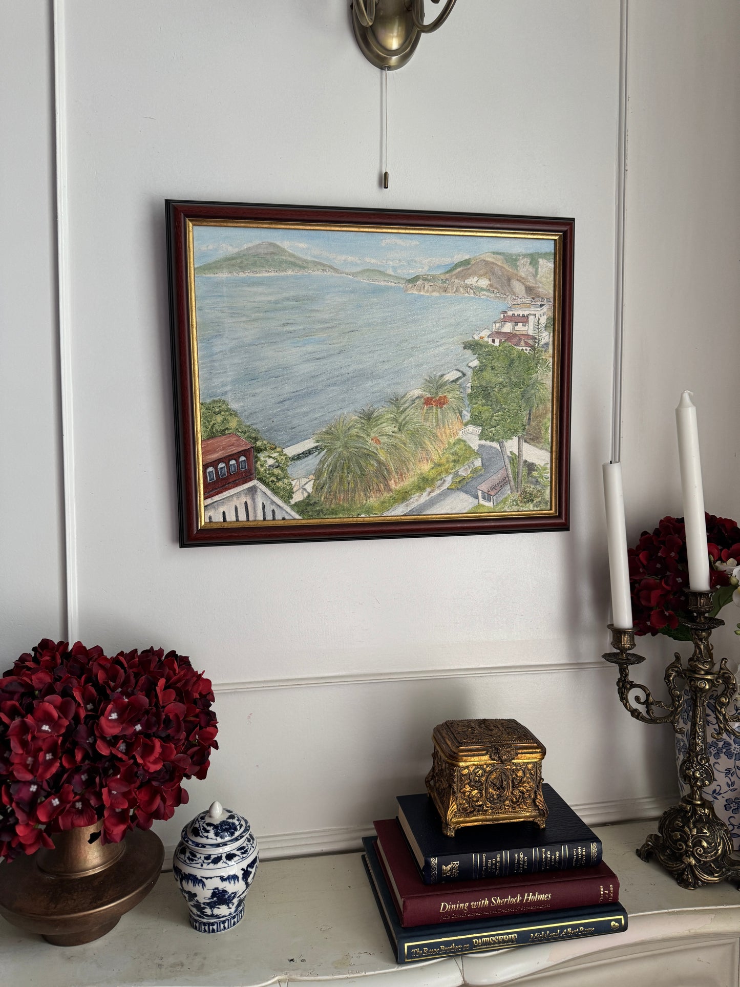 Hilltop Haven by the Blue - Original Oil Painting by N.G. Reynolds