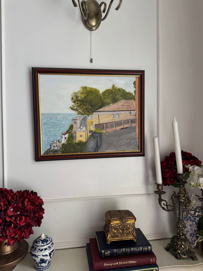 Balcony Over Blue - Original Oil Painting by N.G. Reynolds