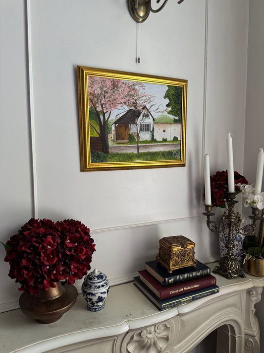 Blossoms at Bramble Cottage - Original Oil Painting by N.G. Reynolds
