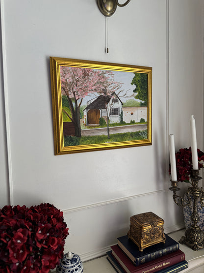 Blossoms at Bramble Cottage - Original Oil Painting by N.G. Reynolds