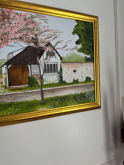 Blossoms at Bramble Cottage - Original Oil Painting by N.G. Reynolds