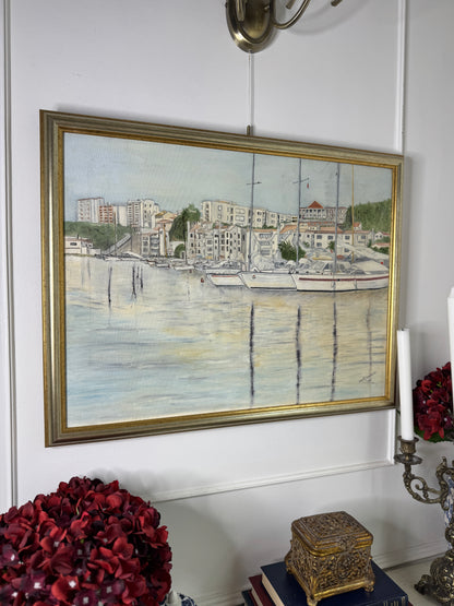 The Port of Menorca - Original Oil Painting by N.G. Reynolds