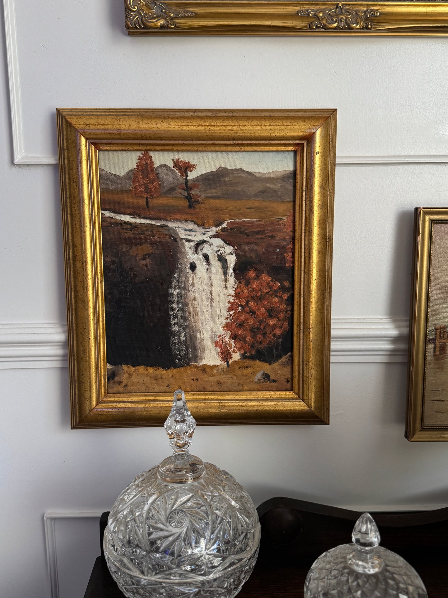 Golden Season – Vintage Autumn Oil Painting in Gilt Frame