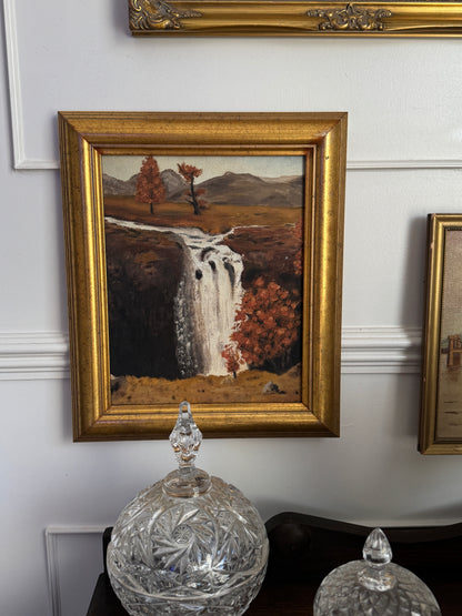 Golden Season – Vintage Autumn Oil Painting in Gilt Frame