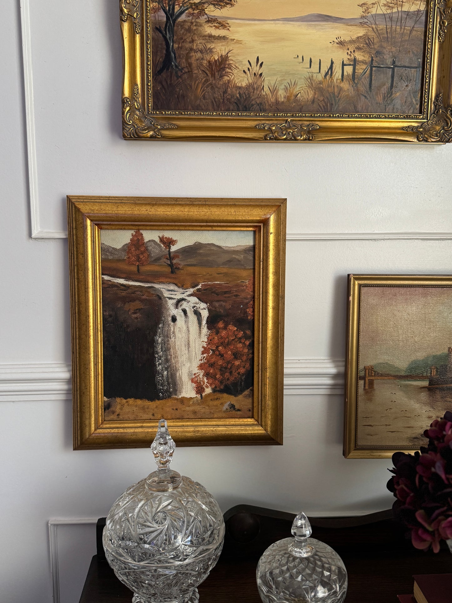 Golden Season – Vintage Autumn Oil Painting in Gilt Frame