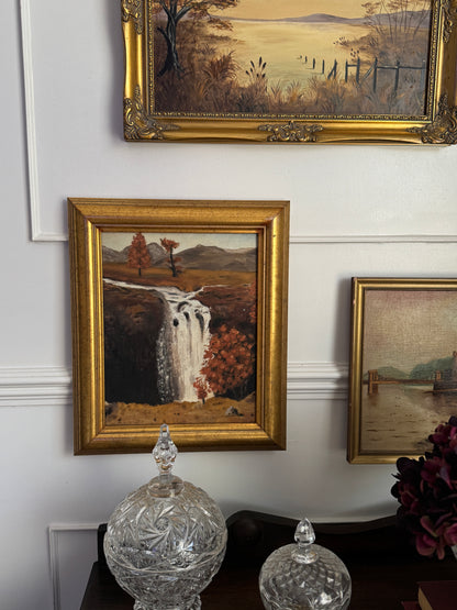 Golden Season – Vintage Autumn Oil Painting in Gilt Frame