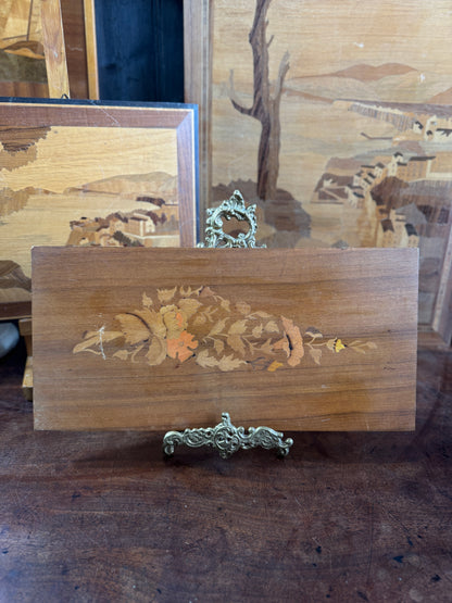 Italian Sorrento Inlaid Gallery Wall Set of 5 | Handcrafted Antique Marquetry Wooden Wall Plaques