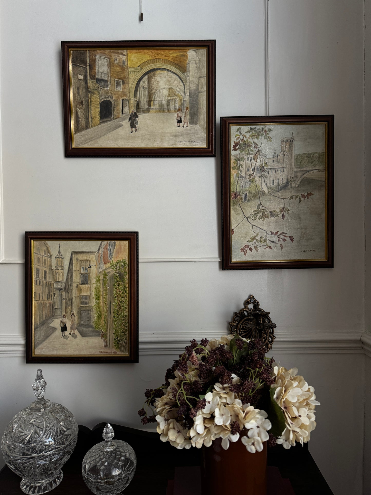 Vintage Oil Painting Gallery Set | N.G. Reynolds – Peaceful Roads & Countryside