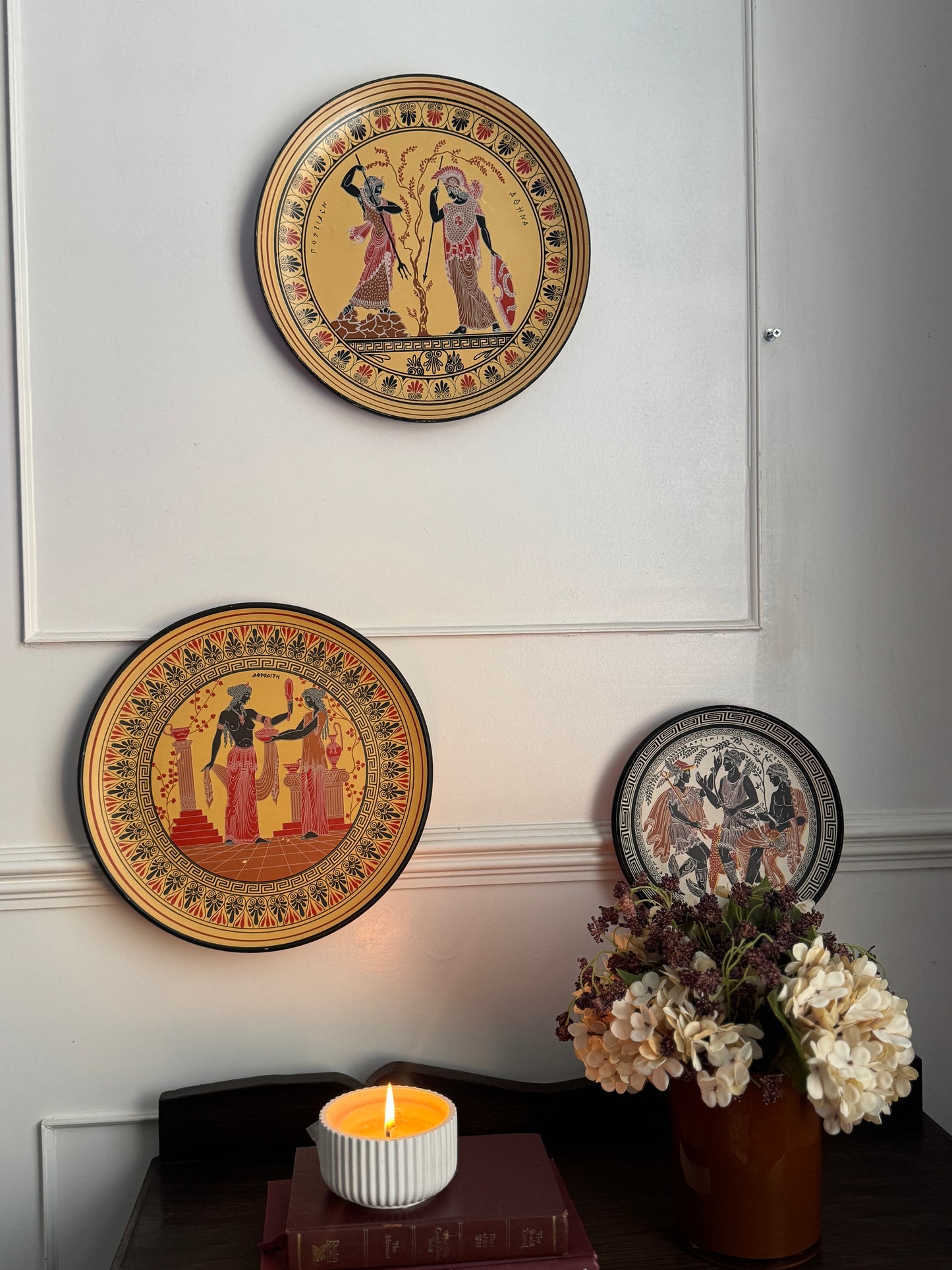 Vintage Hand-Painted Greek Collectable Wall Plates