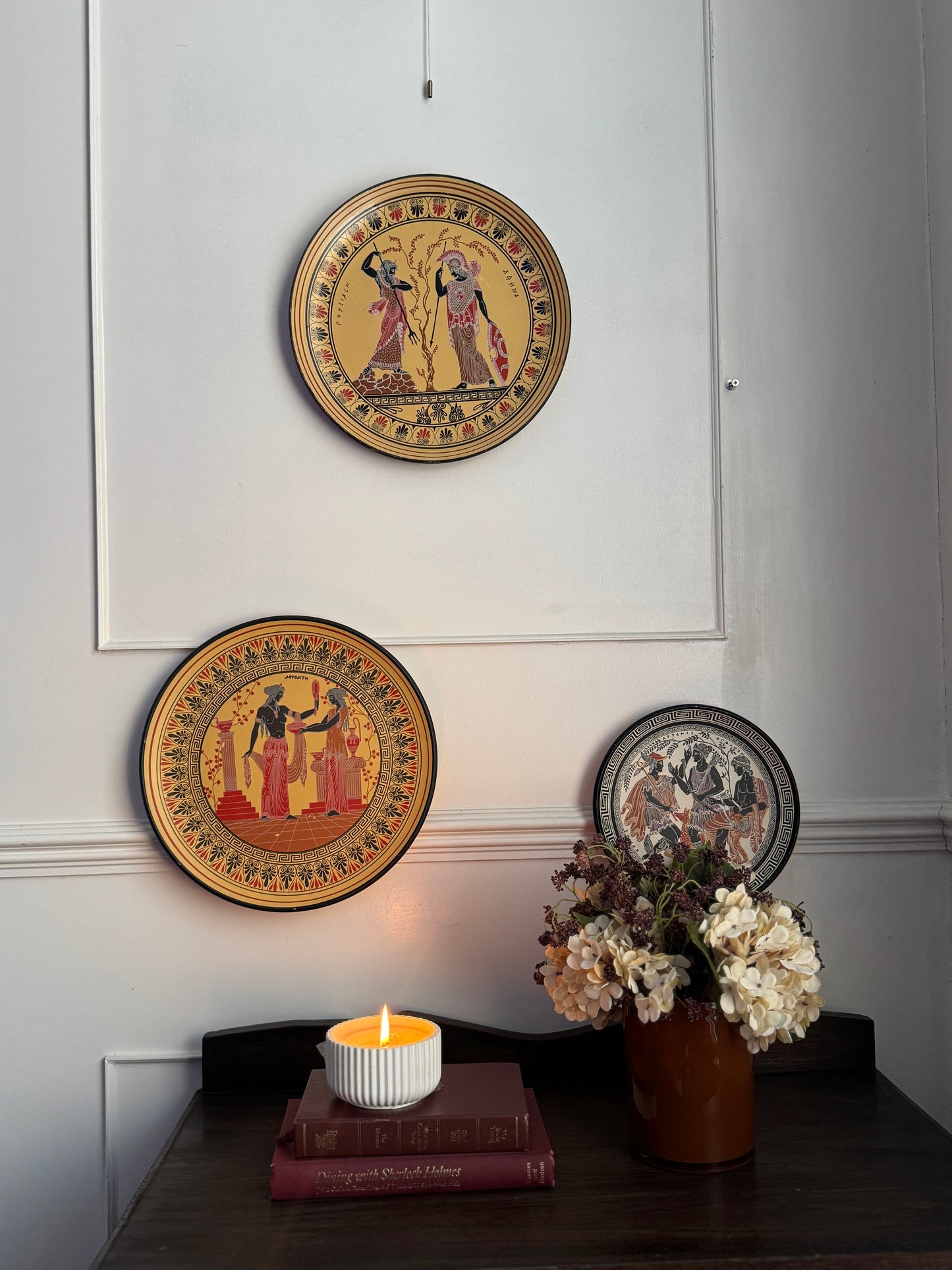 Vintage Hand-Painted Greek Collectable Wall Plates
