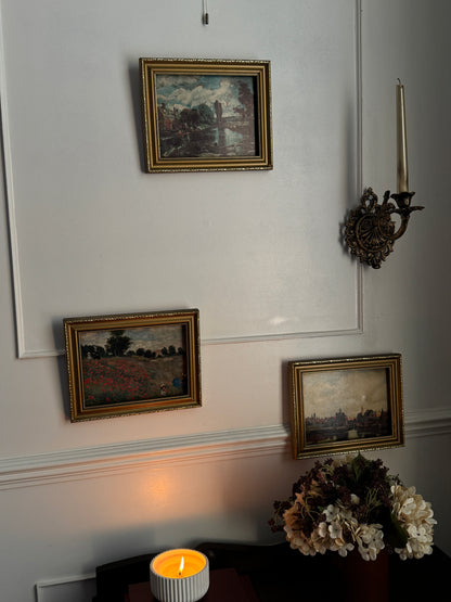 Vintage Gallery Wall Set – Textured Art Prints in Gold Gilt Frames