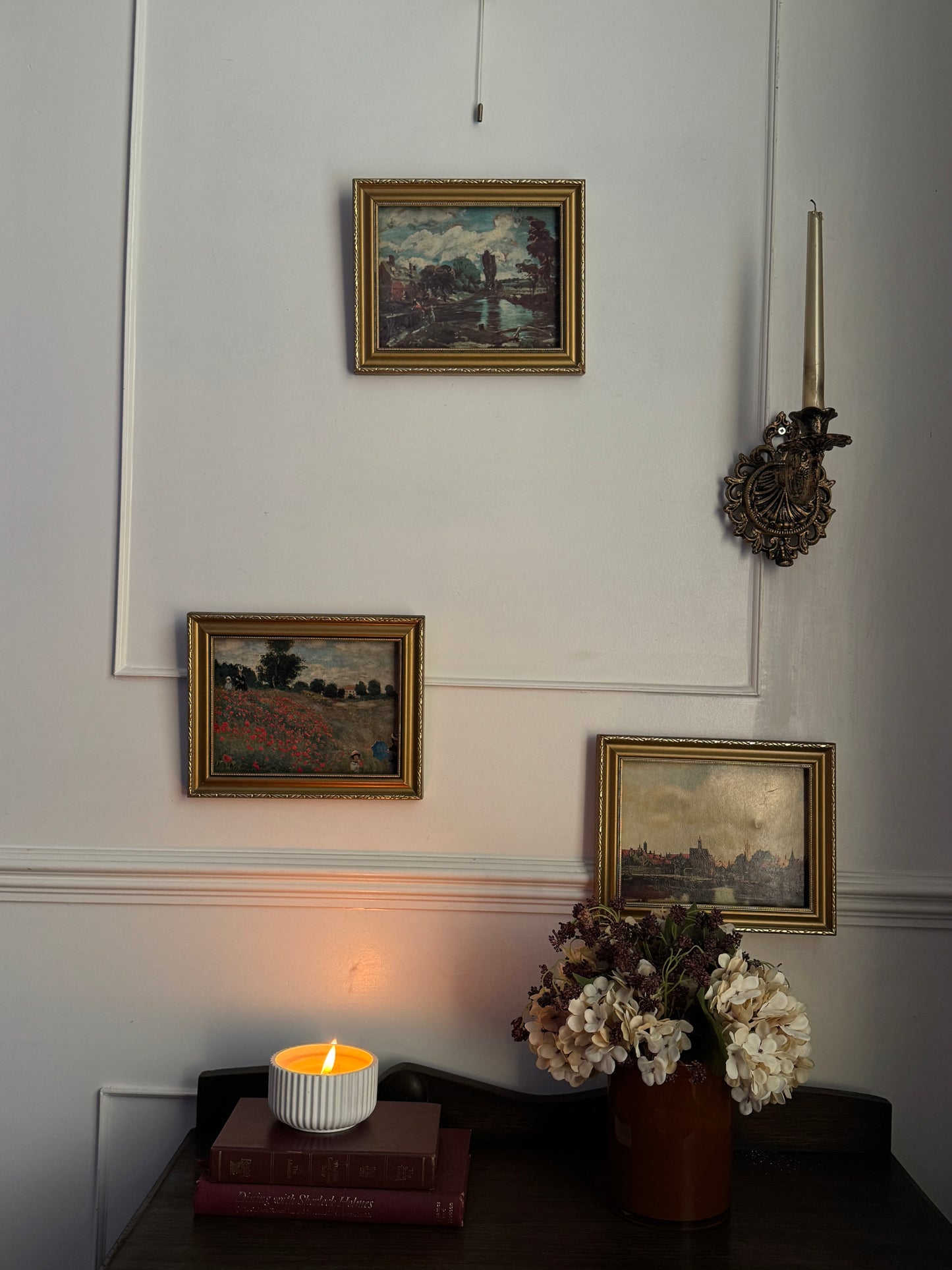 Vintage Gallery Wall Set – Textured Art Prints in Gold Gilt Frames
