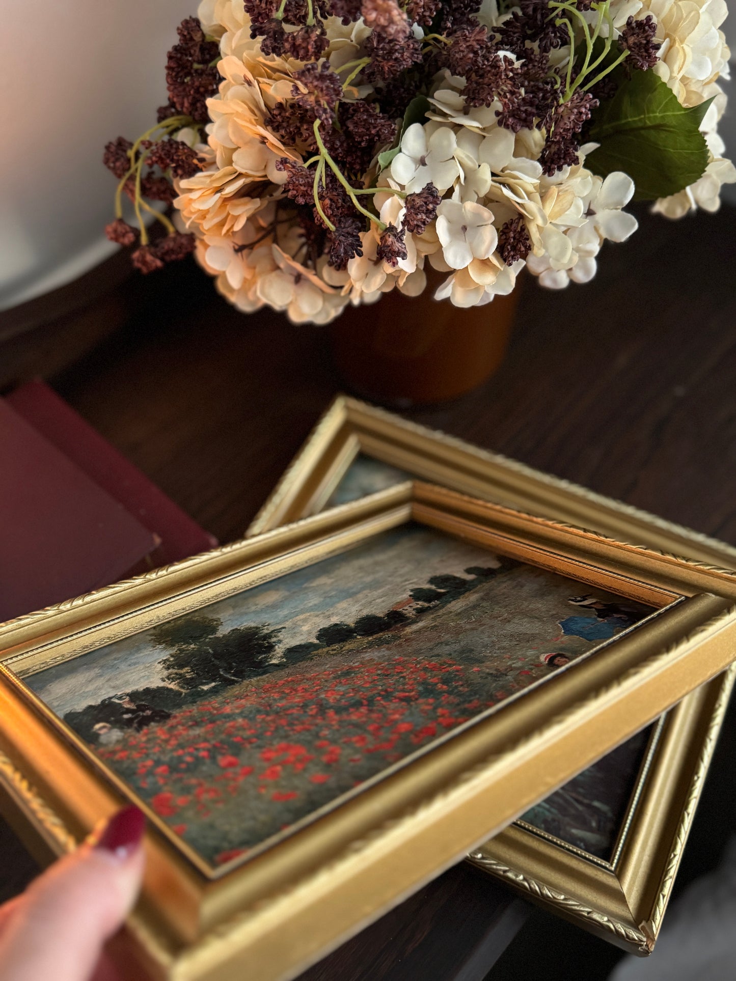 Vintage Gallery Wall Set – Textured Art Prints in Gold Gilt Frames