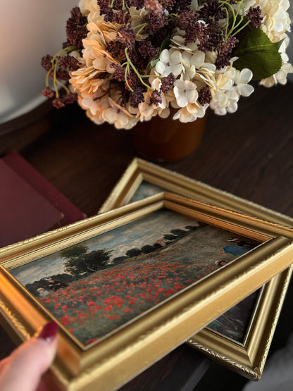 Vintage Gallery Wall Set – Textured Art Prints in Gold Gilt Frames