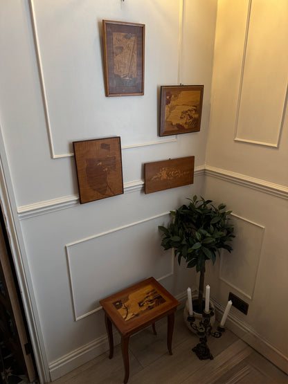 Italian Inlaid Musical Vintage Wooden Table / Jewellery Holder with Lid