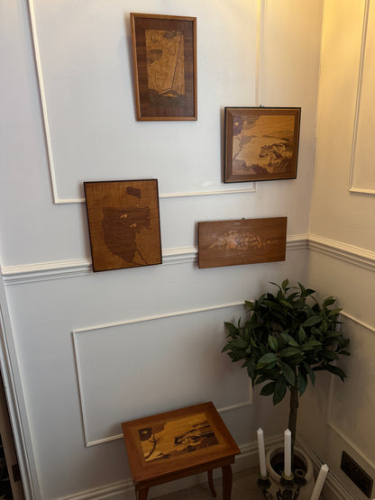 Italian Inlaid Musical Vintage Wooden Table / Jewellery Holder with Lid