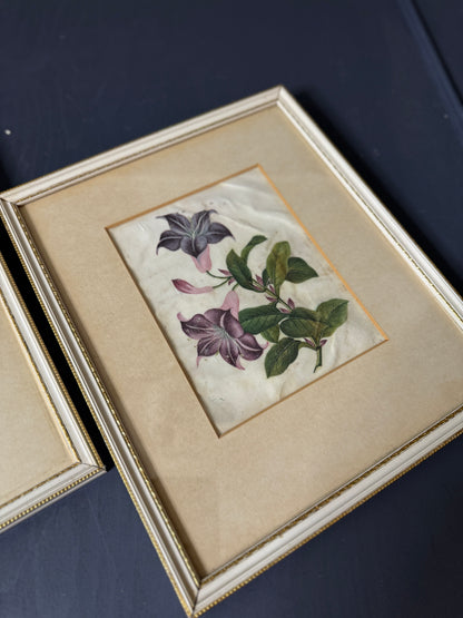 Vintage Floral Textile Art Trio