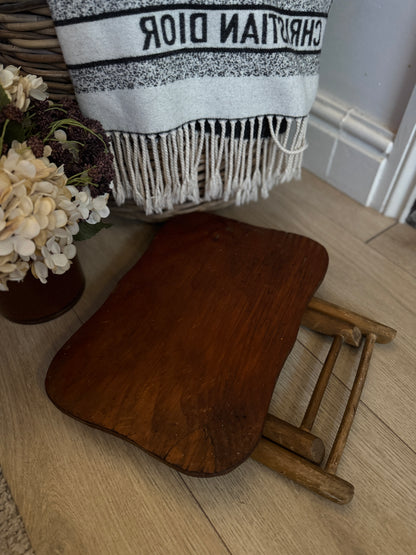 Antique Foldable Wooden Stool – Rustic Flower / Child’s Stool / Plant Stand