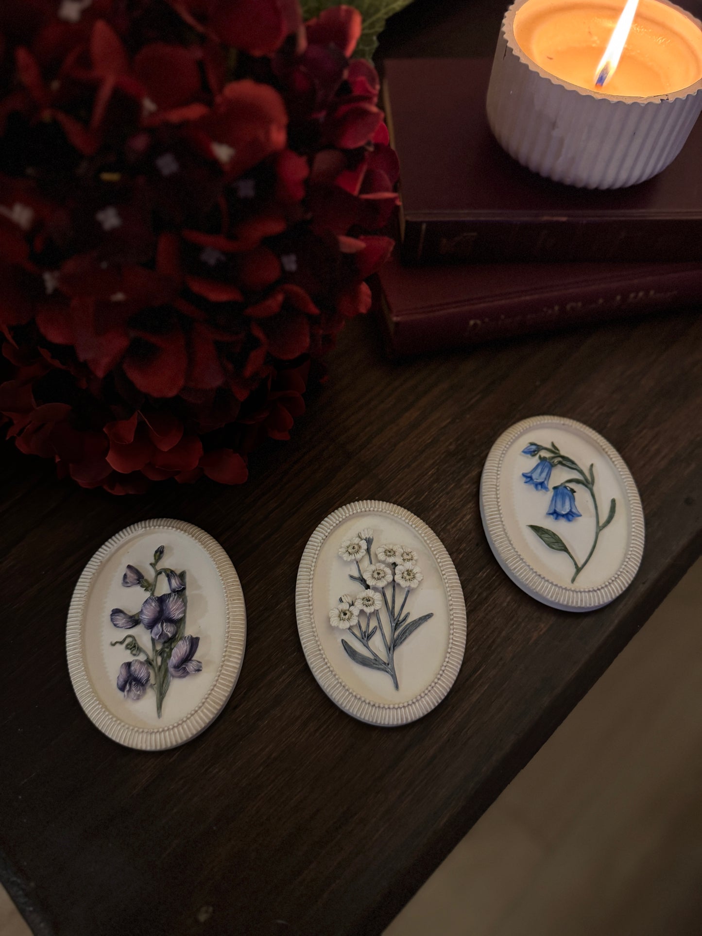3D Hand-Painted Resin Floral Wall Plaques - Pick your Favourite