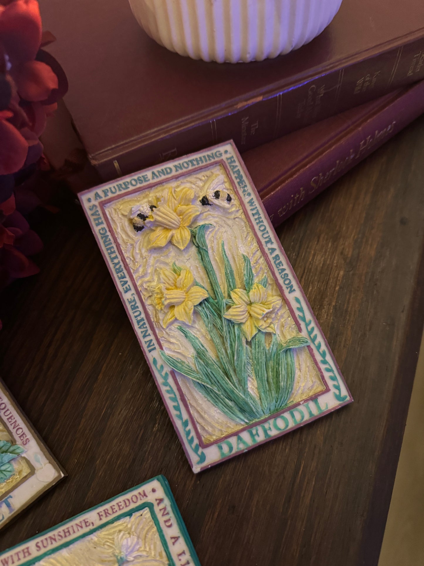 3D Hand-Painted Resin Floral Wall Plaques - Pick your Favourite