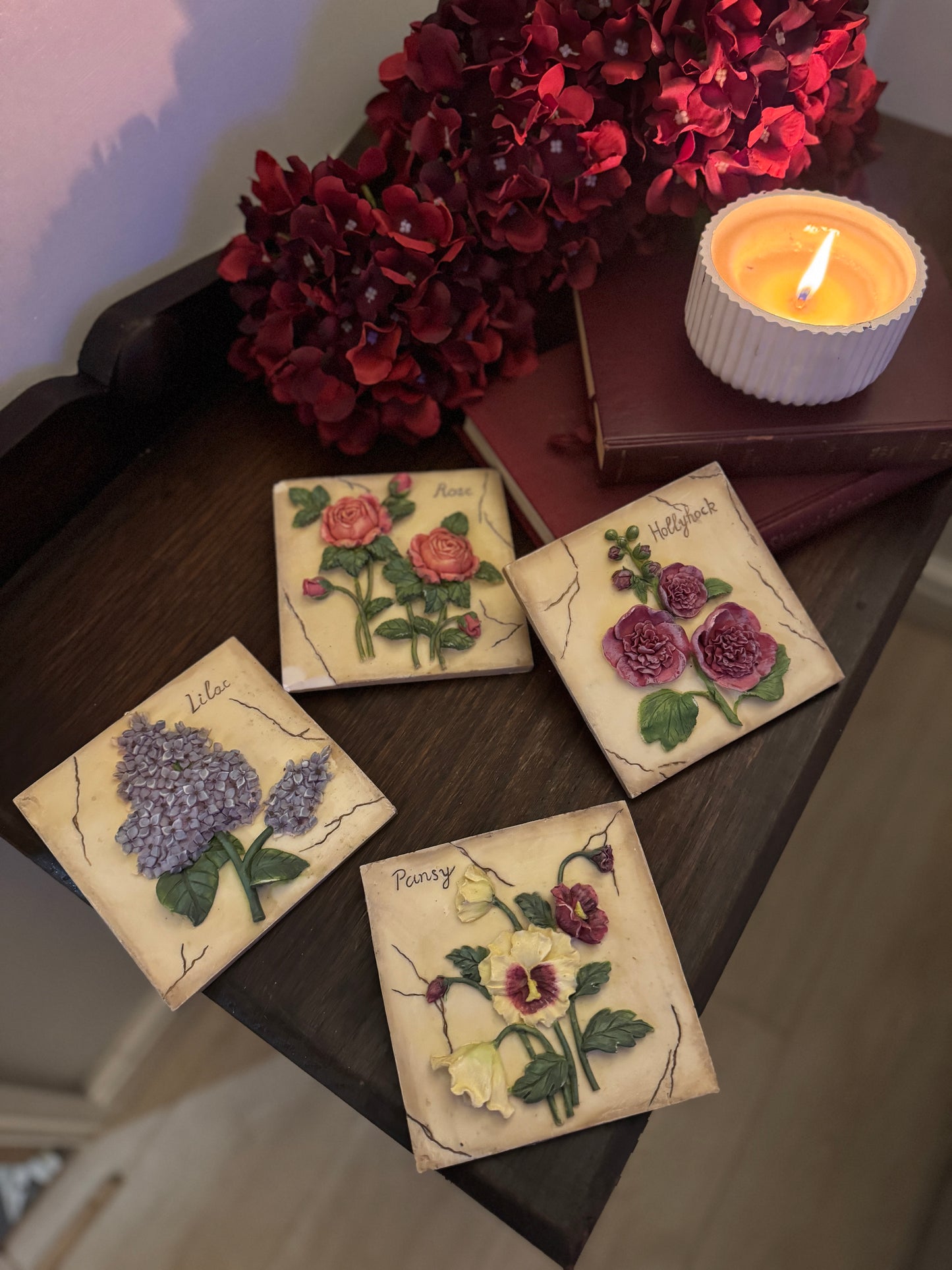 3D Hand-Painted Resin Floral Wall Plaques - Pick your Favourite