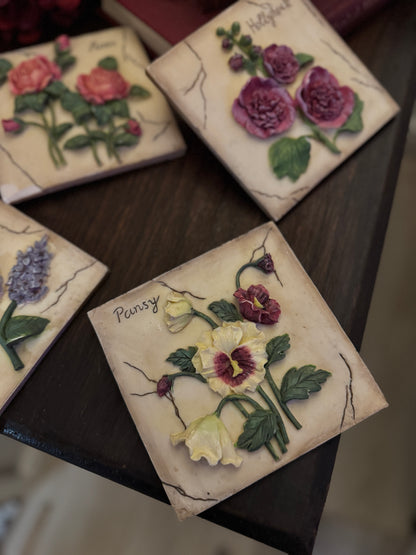 3D Hand-Painted Resin Floral Wall Plaques - Pick your Favourite