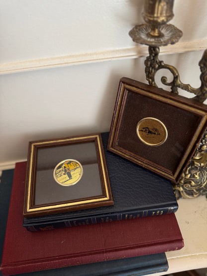 Vintage Gold Leaf Mini Art Duo