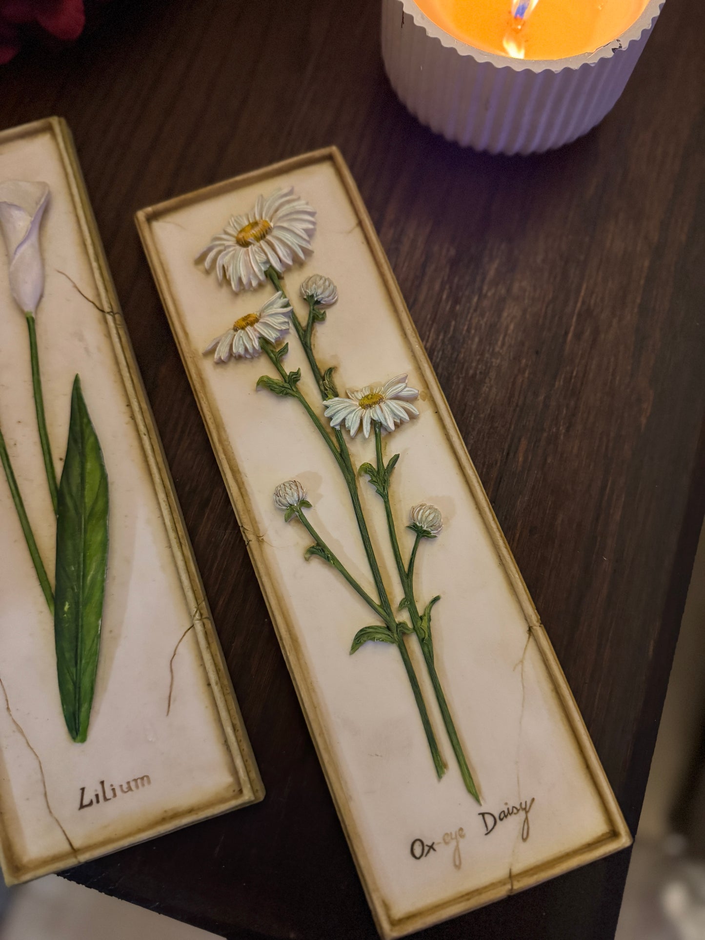 3D Hand-Painted Resin Floral Wall Plaques - Pick your Favourite