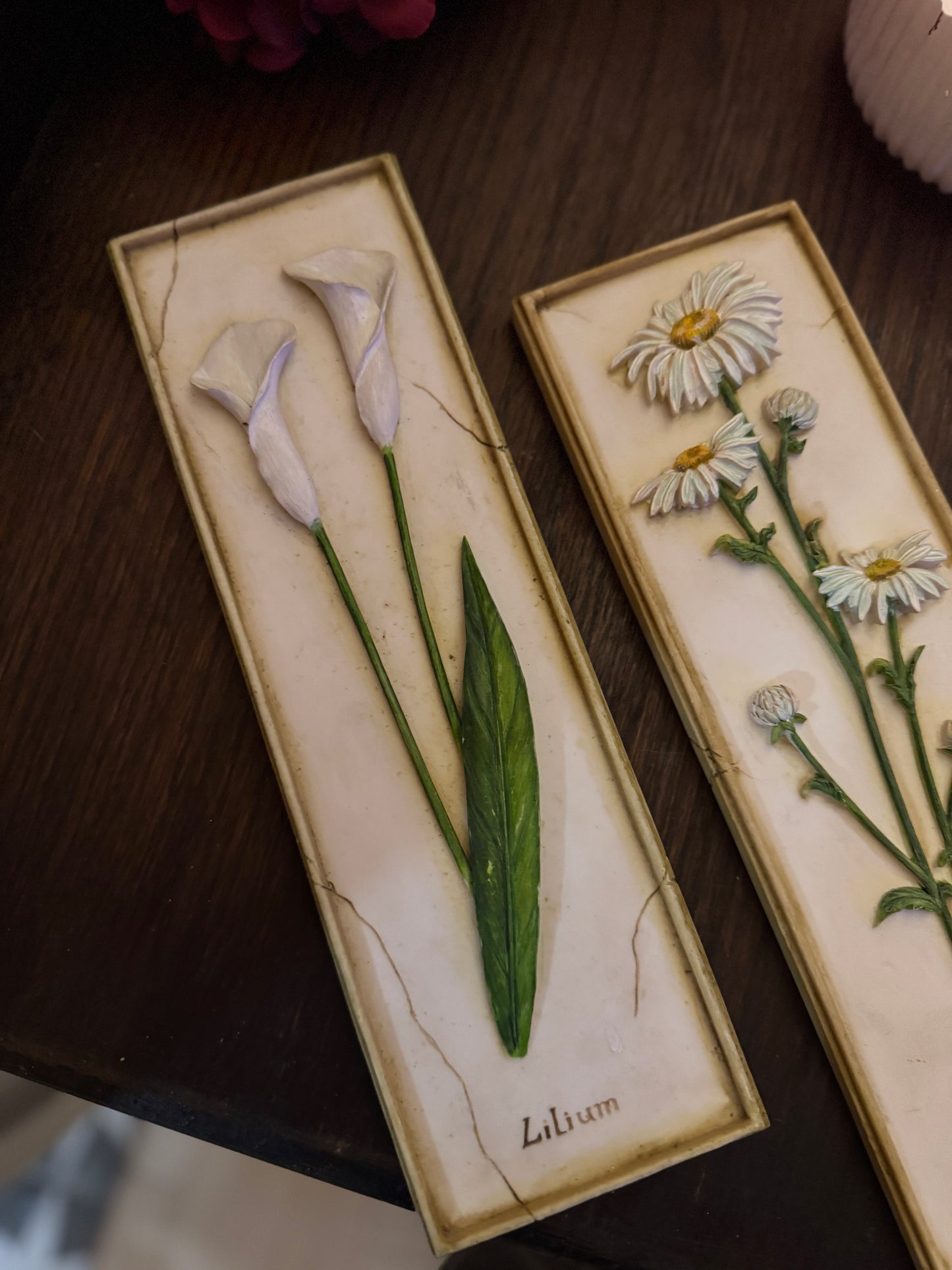 3D Hand-Painted Resin Floral Wall Plaques - Pick your Favourite
