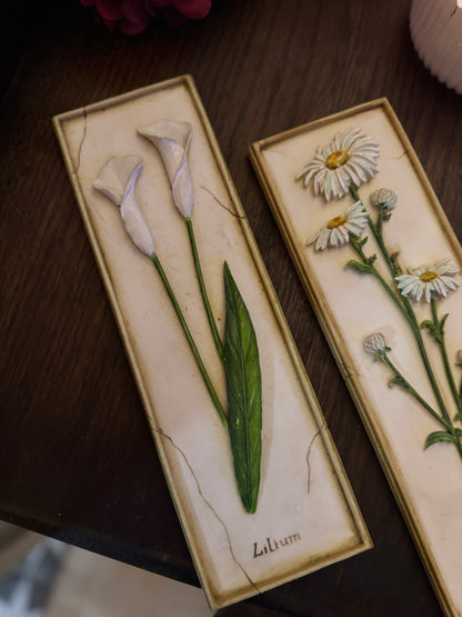 3D Hand-Painted Resin Floral Wall Plaques - Pick your Favourite