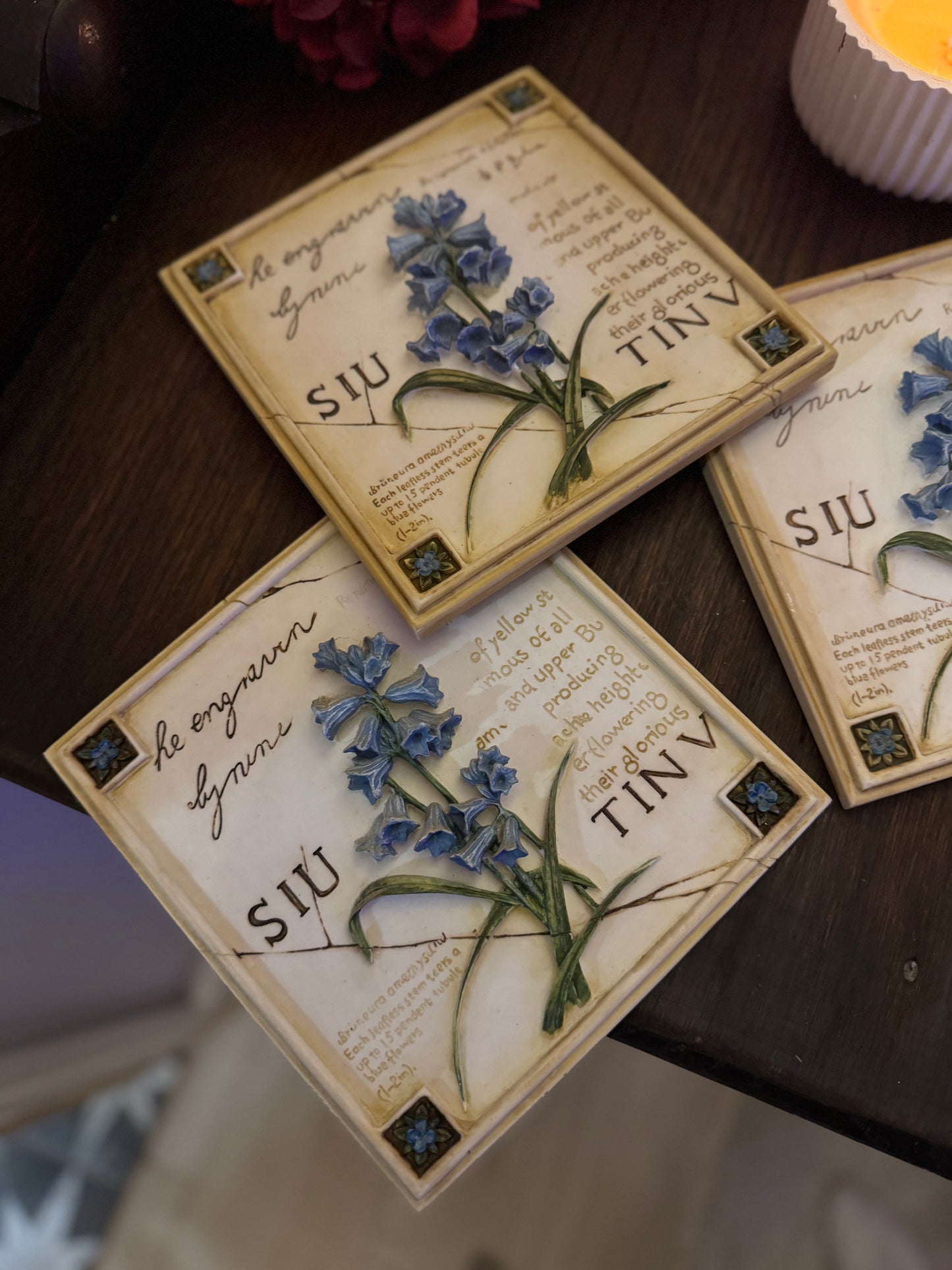 3D Hand-Painted Resin Floral Wall Plaques - Pick your Favourite