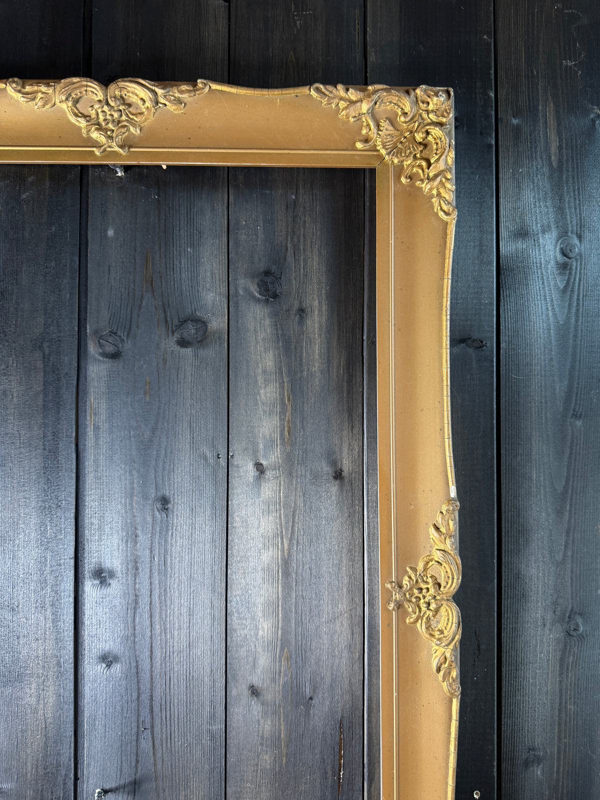 Antique Ravienne Decorative Gold Ornate Frame From France