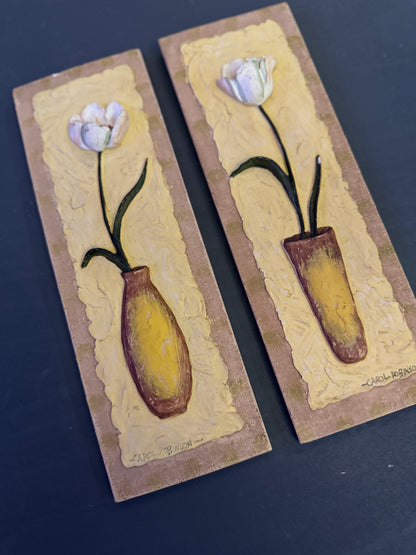 Carol Robinson 3D Resin Floral Wall Plaque – Collectible Botanical Home Decor